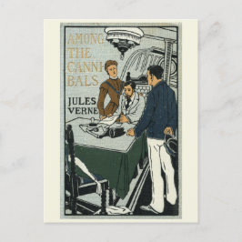 Jules Verne Unter den Cannibals Vintages Buchcover Postkarte