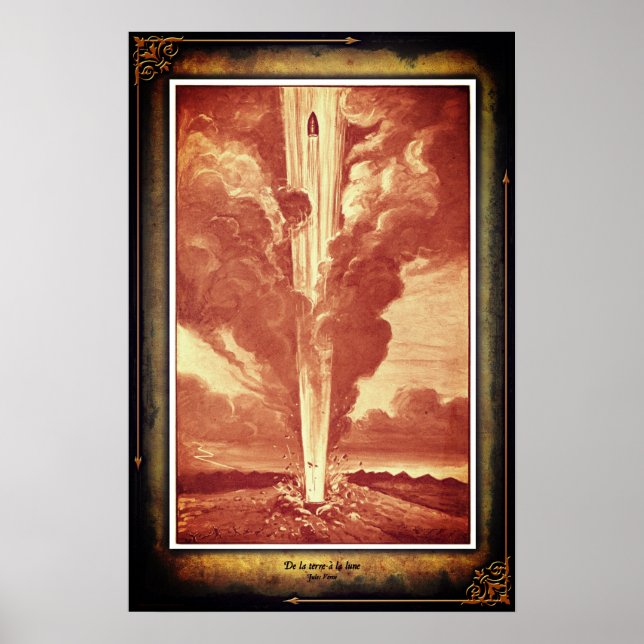 Jules Verne Von der Erde zum Mondplakat 2 Poster (Vorne)