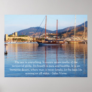 Jules Verne-ZITAT über das Ozean PLAKAT