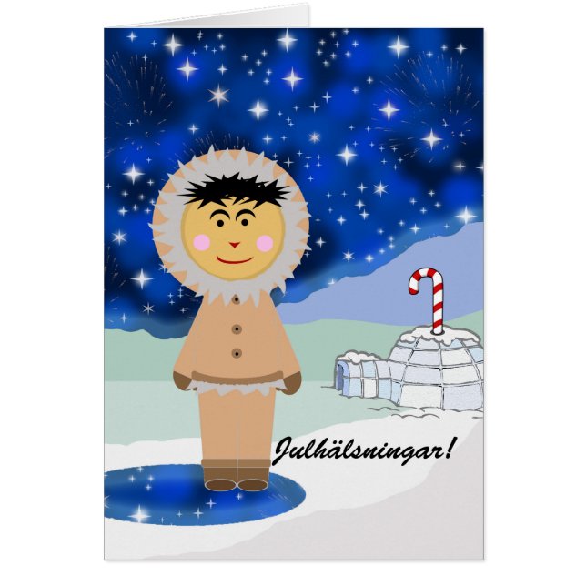 Julhälsningar Weihnachtsgrüße auf Schwedisch (Vorne)