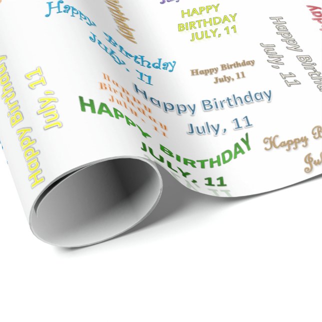 Juli, 11 Geburtstag Geschenkpapier (Rolleneckpunkt)