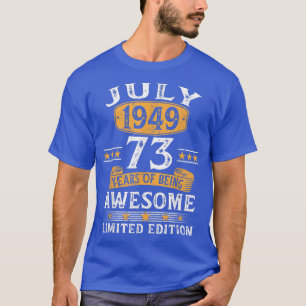 Juli 1949 73 Jahre altes Geschenk für Männer Vinta T-Shirt