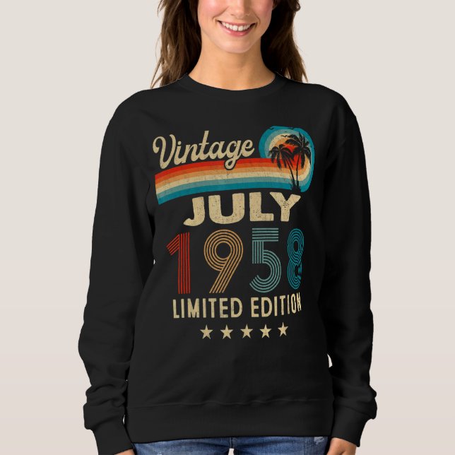Juli 1958 64. Geburtstag Vintag Sweatshirt (Vorderseite)