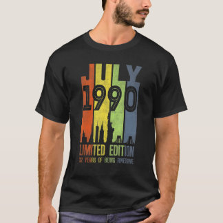 Juli 1990 32 Jahre alt 1990 Geburtstag T-Shirt
