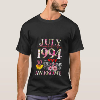 Juli 1994 Floral 30. Geburtstag 30 Jahre als ein T-Shirt