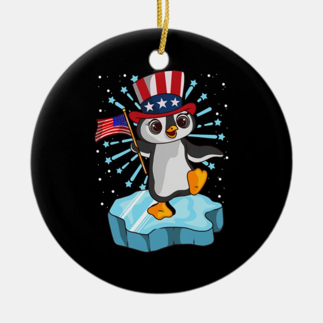 Juli 2021 Pinguin Keramik Ornament (Vorne)