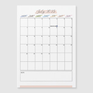 Juli 2025 Magnetkalender Magnetkarte