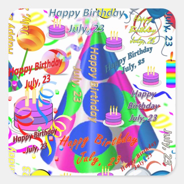 Juli, 23 Kindergeburtstag Stickers (Vorderseite)