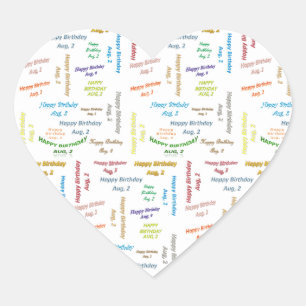 Juli, 2 Geburtstagsticker Herz-Aufkleber