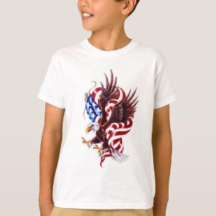 Juli 4. Eagle und Flagge-Illustration T-Shirt