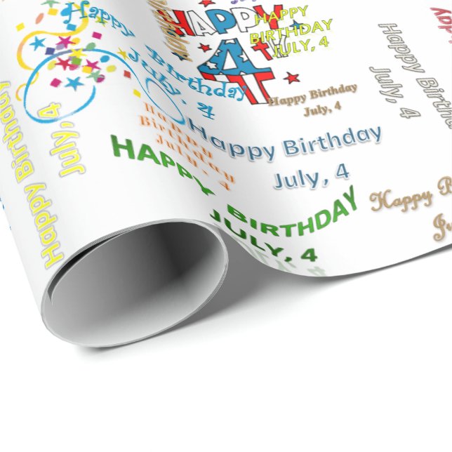 Juli, 4. Geburtstag, Geschenkpapier (Rolleneckpunkt)