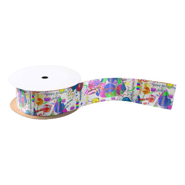 Juli, 4. Geburtstag, Ribbon Satinband (Spule)