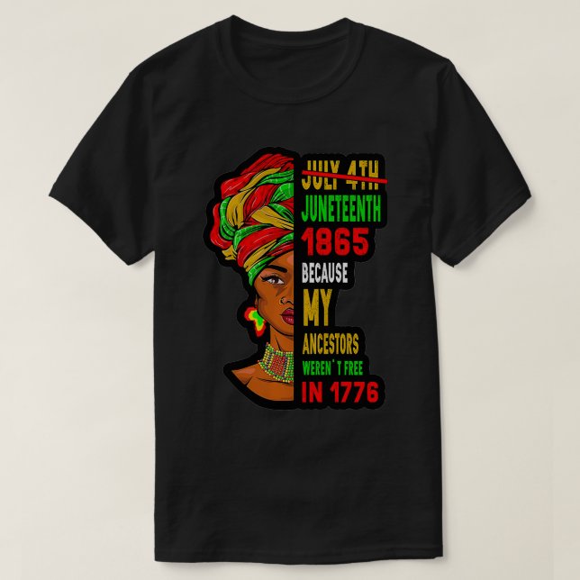 Juli 4. Juni 1865 Anwesenheit für Afrika T-Shirt (Design vorne)