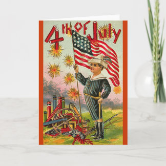 Juli 4.! Vintage Kunst Karte