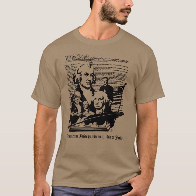 Juli 4. - wir die Leute - USA-Flagge T-Shirt (Vorderseite)