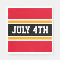 JULI 4TH Bright Red White Racing Stripes