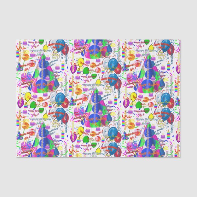 Juli, 9. Geburtstags-Tissue Paper Seidenpapier (Vorderseite)