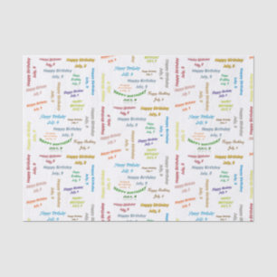 Juli, 9. Geburtstags-Tissue Paper Seidenpapier
