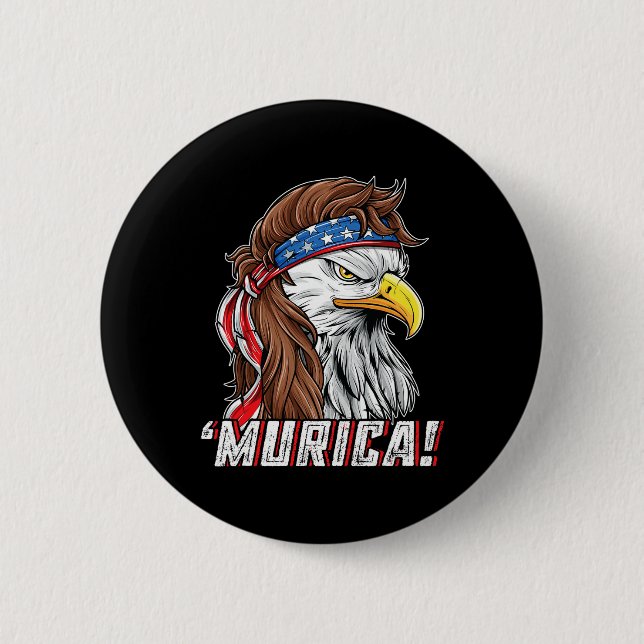 Juli Bald Eagle Mullet Murica Usa USA Merica Button (Vorderseite)