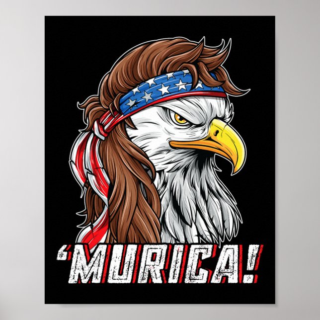 Juli Bald Eagle Mullet Murica Usa USA Merica Poster (Vorne)