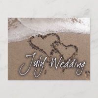 Juli Beach Hochzeit in Urlaubsort Postcard