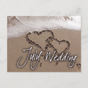 Juli Beach Hochzeit in Urlaubsort Postcard Postkarte