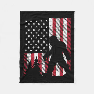 Juli Bigfoot Sasquatch US Flag Patriotische Männer Fleecedecke