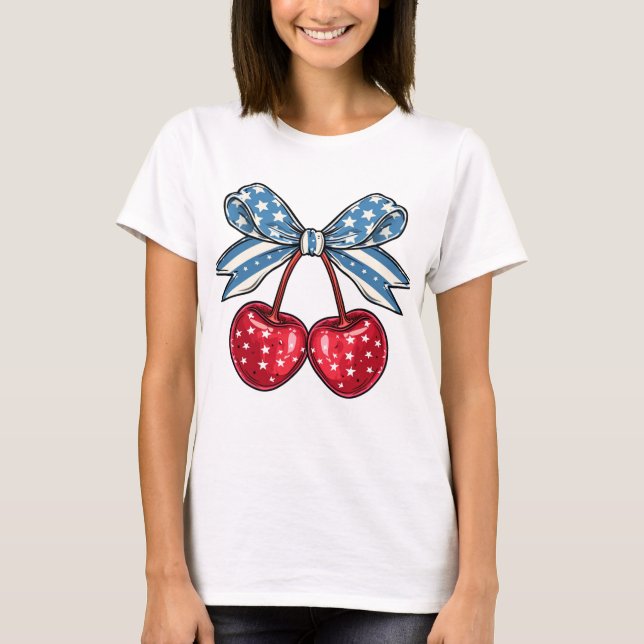 Juli Coquette Cherry Bow T-Shirt (Vorderseite)