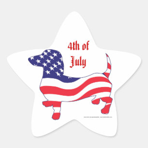 Juli-Dackel Stern-Aufkleber