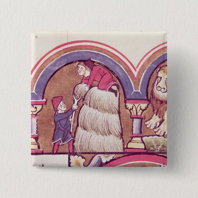 Juli: Ernten des Heus Button (Vorderseite)