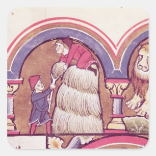 Juli: Ernten des Heus Quadratischer Aufkleber