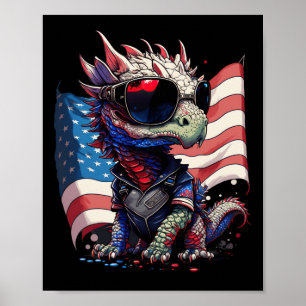Juli Fahne des Patriotischen Drachen Poster