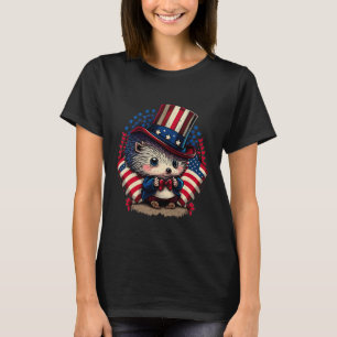 Juli Fahne des Patriotischen Igels T-Shirt