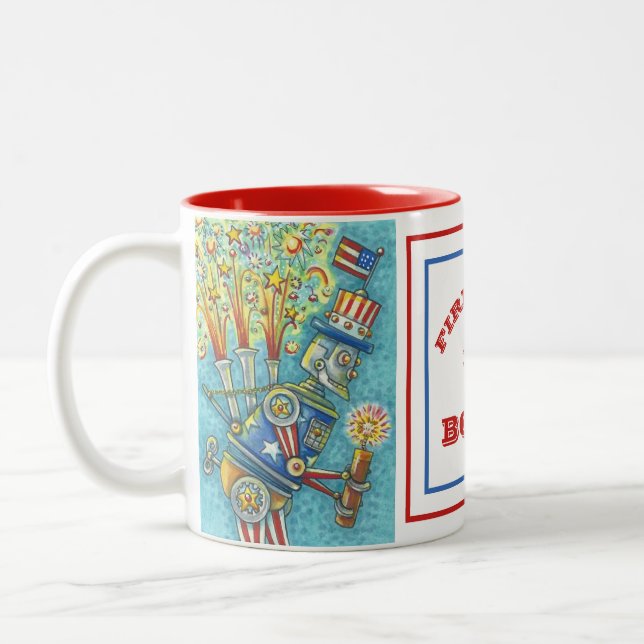 JULI FIREWORKS ROBOT, STEAMPUNK TASSE (Links)