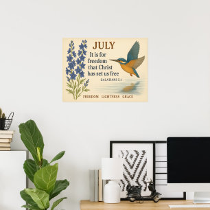 Juli Freiheit Inspirierender Kolibri  Poster