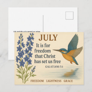 Juli Freiheit Inspirierender Kolibri Postkarte