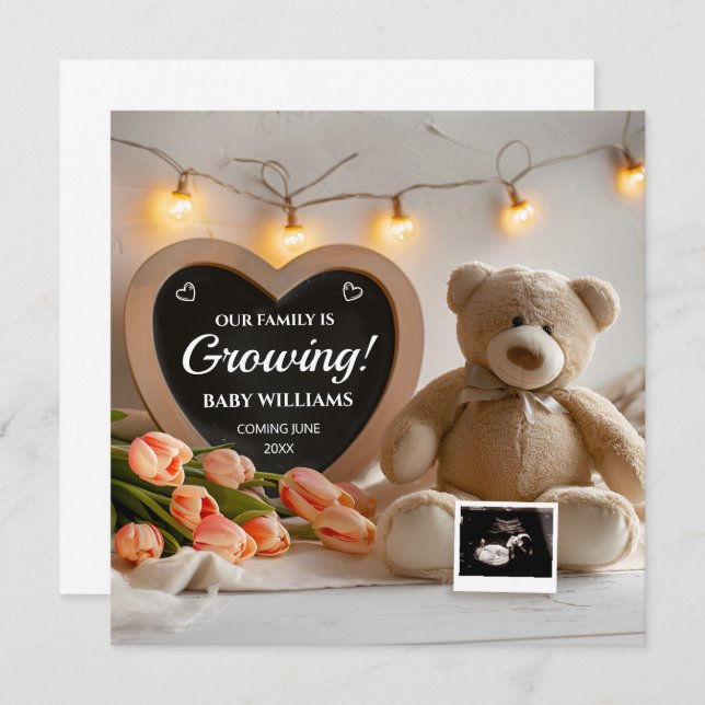 Juli Geburtsankündigung Blume Schwangerschaft Ankü Einladung (Vorne/Hinten)