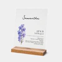 Juli Geburtsmonat Blume Larkspur Personalisiert