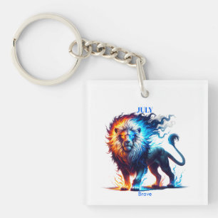 Juli Geburtsmonat Spirit Animal Lion Gift Schlüsselanhänger
