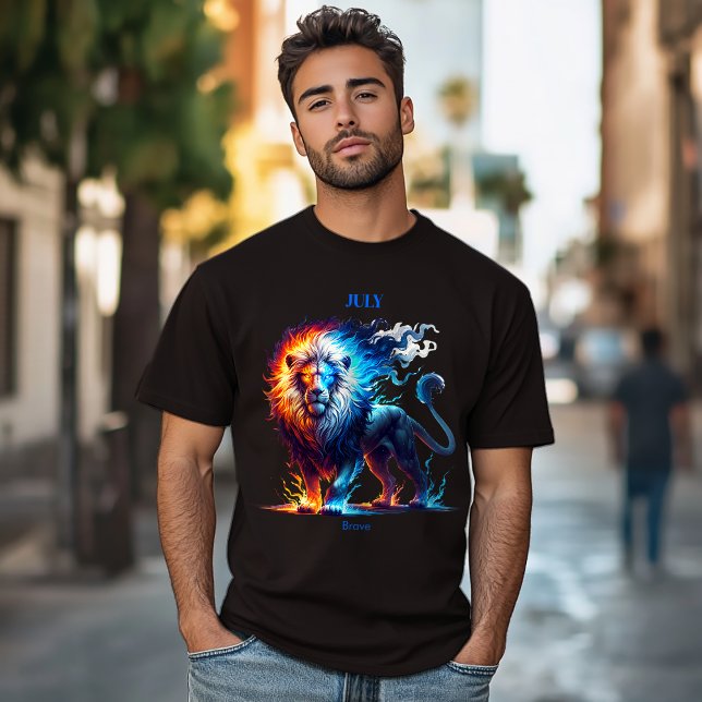 Juli Geburtsmonat Spirit Animal Lion Gift T-Shirt (Von Creator hochgeladen)