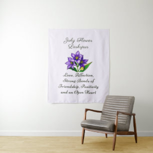 Juli-Geburtsmonatsblume Rittersporn Florale Kunst Wandteppich