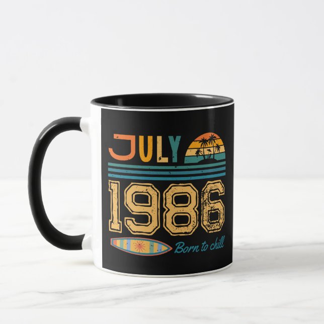 Juli Geburtstag Benutzerdefiniertes Jahr  Tasse (Links)
