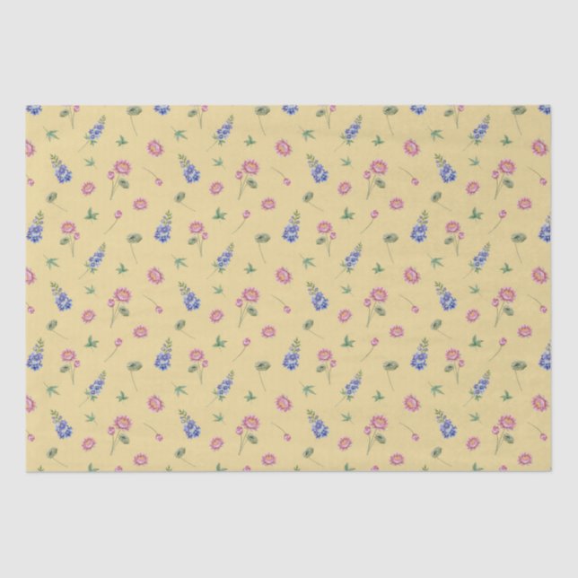 Juli Geburtstag Blume Larkspur Wasserlilie Seidenpapier (Vorderseite)