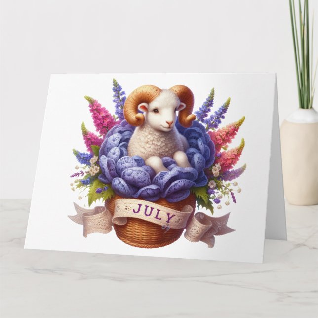 Juli Geburtstagskarte Karte (Vorderseite)