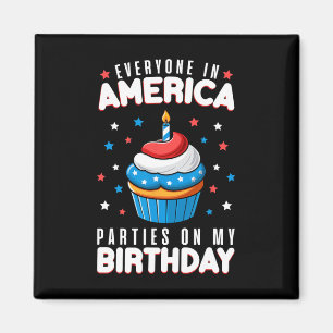 Juli Geburtstagsparty Boy Girl Amerikanische Unabh Magnet