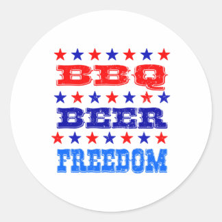 Juli Grillen Beer Freedom Shirt America Stolz Amer Runder Aufkleber