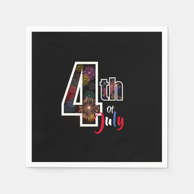 Juli hübsches Feuerwerk Serviette (Vorderseite)