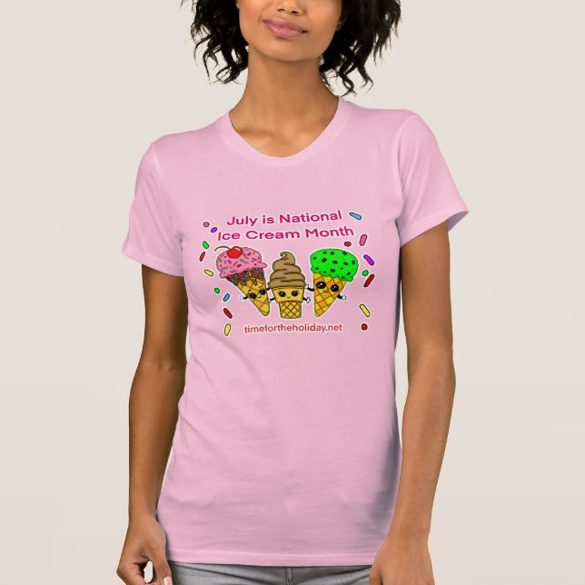 Juli ist Eiscrememonat T-Shirt (Vorderseite)