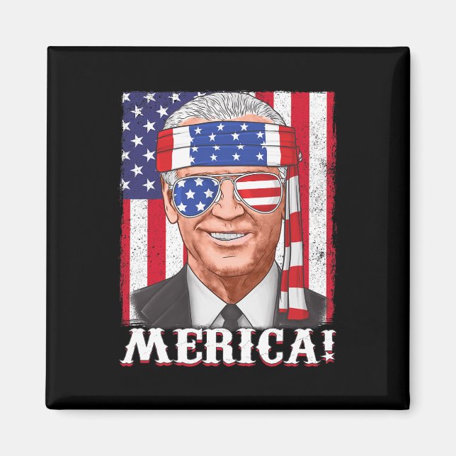 Juli Joe Biden Merica USA Flag Magnet (Vorne)