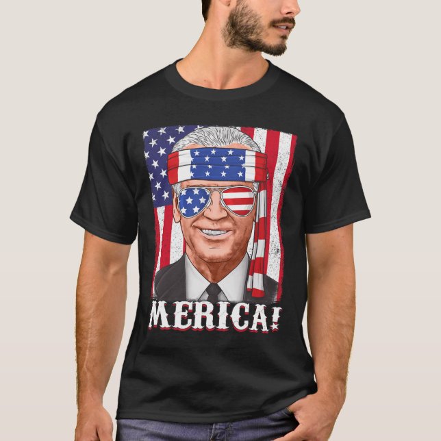 Juli Joe Biden Merica USA Flag T-Shirt (Vorderseite)